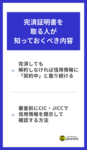 完済証明書を取る人が知っておくべき内容
